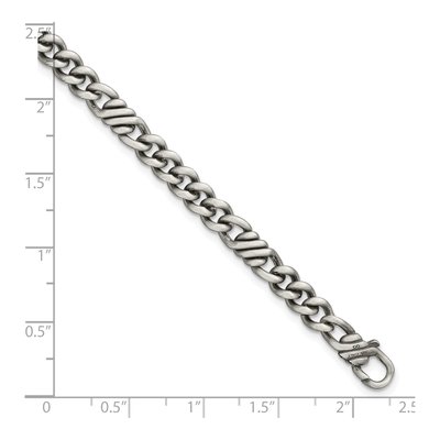 Sterling Silver 5.3mm Black Ruthenium Curb Bracelet – view 6