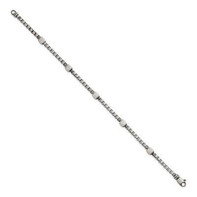 Men's Sterling Silver 3.3mm Black Box Chain Bracelet – view 3