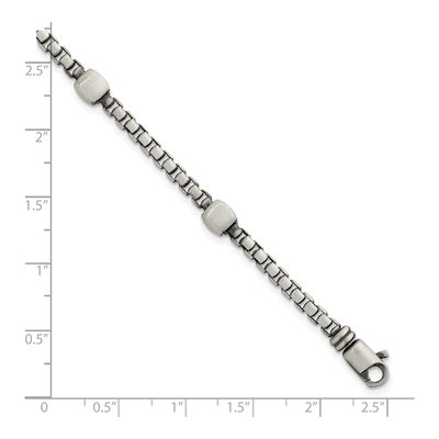 Men's Sterling Silver 3.3mm Black Box Chain Bracelet – view 6