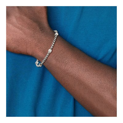 Men's Sterling Silver 3.3mm Black Box Chain Bracelet – view 7