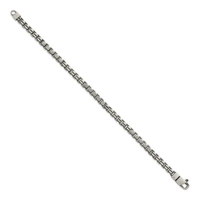 Men's Sterling Silver 5mm Black Box Chain Bracelet – view 3