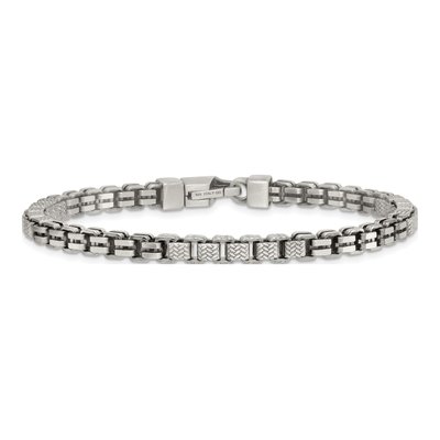 Men's Sterling Silver 5mm Black Box Chain Bracelet – view 4
