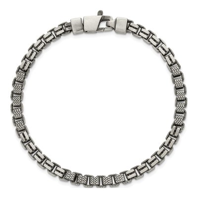 Men's Sterling Silver 5mm Black Box Chain Bracelet – view 5