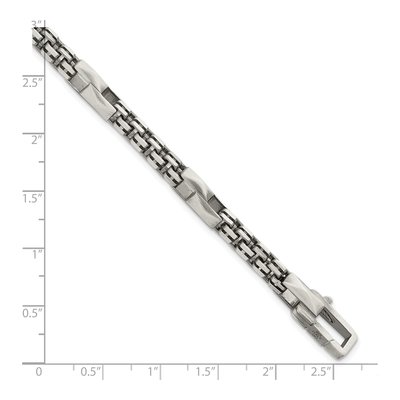 Men's Sterling Silver 7.5mm Black Box Chain Bracelet – view 6