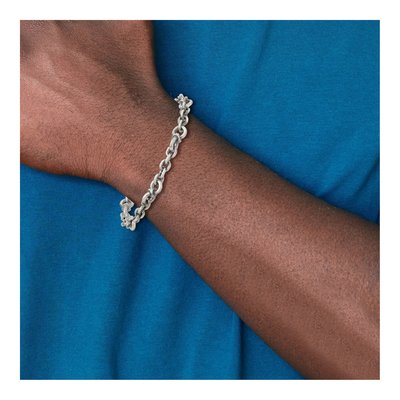 Men's Sterling Silver 7.4mm Black Ruthenium Bracelet – view 7