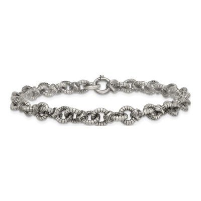 Men's Sterling Silver 7.3mm Black Ruthenium Cable Bracelet – view 4