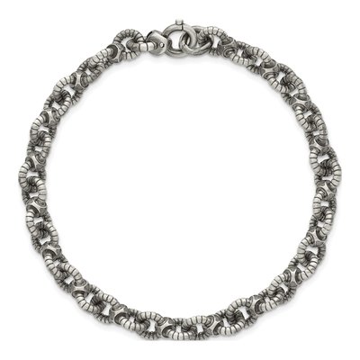 Men's Sterling Silver 7.3mm Black Ruthenium Cable Bracelet – view 5