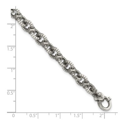 Men's Sterling Silver 7.3mm Black Ruthenium Cable Bracelet – view 6