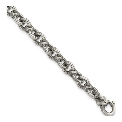 Men's Sterling Silver 7.3mm Black Ruthenium Cable Bracelet