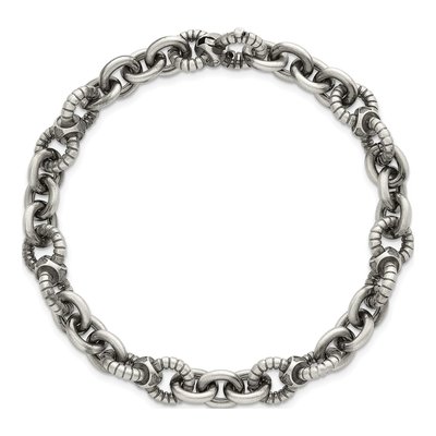 Men's Sterling Silver 8.5mm Black Ruthenium Link Bracelet – view 5