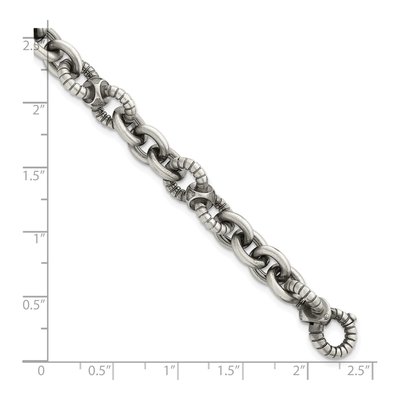 Men's Sterling Silver 8.5mm Black Ruthenium Link Bracelet – view 6