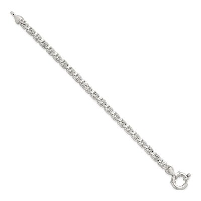 Men's Sterling Silver 5.6mm Diamond-Cut Fancy Link Bracelet – view 3