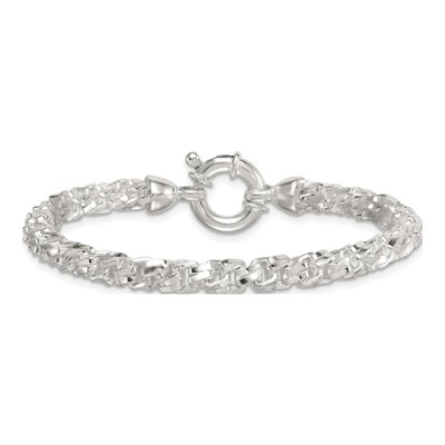 Men's Sterling Silver 5.6mm Diamond-Cut Fancy Link Bracelet – view 4