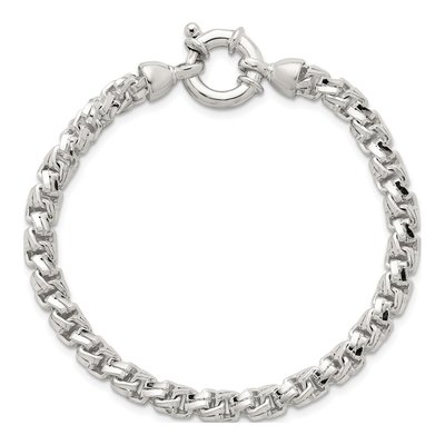 Men's Sterling Silver 5.6mm Diamond-Cut Fancy Link Bracelet – view 5