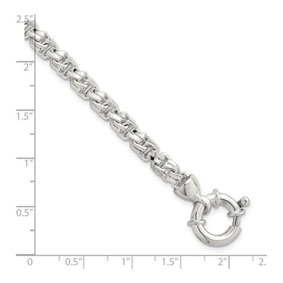 Men's Sterling Silver 5.6mm Diamond-Cut Fancy Link Bracelet – view 6