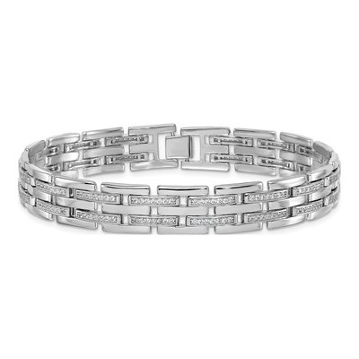 Sterling Silver CZ Link Bracelet – view 4
