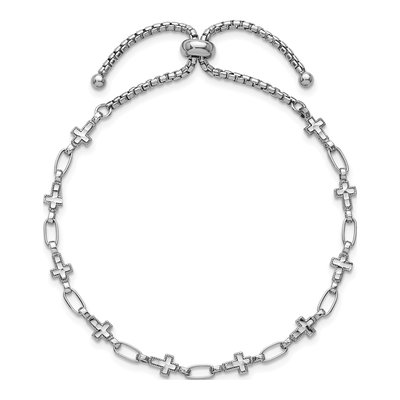 Sterling Silver Cross Bolo Bracelet – view 3