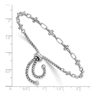 Sterling Silver Cross Bolo Bracelet – view 4