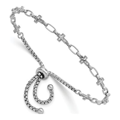 Sterling Silver Cross Bolo Bracelet