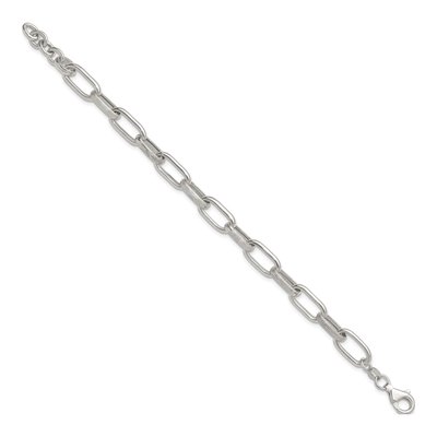 Sterling Silver 11.7mm Oval Link Chain Bracelet – view 3