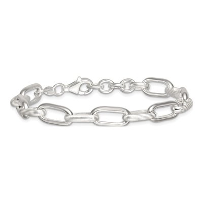 Sterling Silver 11.7mm Oval Link Chain Bracelet – view 4