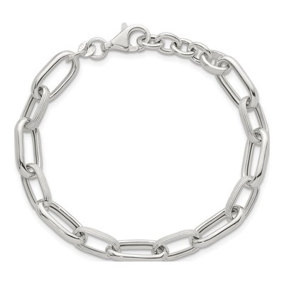 Sterling Silver 11.7mm Oval Link Chain Bracelet – view 5