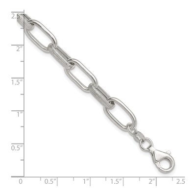 Sterling Silver 11.7mm Oval Link Chain Bracelet – view 6