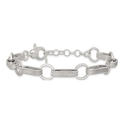 Sterling Silver 11.5mm Oval Round Link Chain Bracelet – view 4