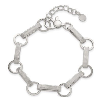 Sterling Silver 11.5mm Oval Round Link Chain Bracelet – view 5