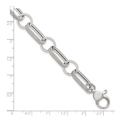 Sterling Silver 11.5mm Oval Round Link Chain Bracelet – view 6