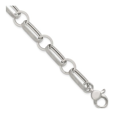 Sterling Silver 11.5mm Oval Round Link Chain Bracelet