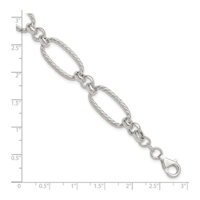 Sterling Silver 12mm Twisted Oval Link Chain Bracelet – view 6