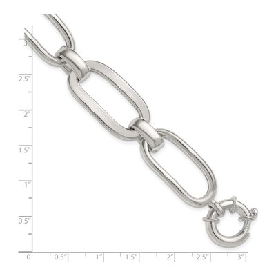 Sterling Silver 16.5mm Oval Round Link Chain Bracelet – view 6