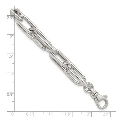 Sterling Silver 8.4mm Oval Double Link Chain Bracelet – view 6