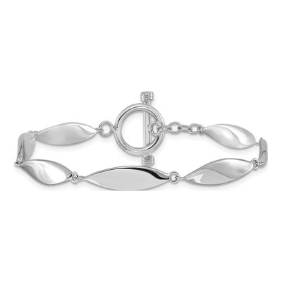 Sterling Silver Twisted Oval Toggle Bracelet – view 4