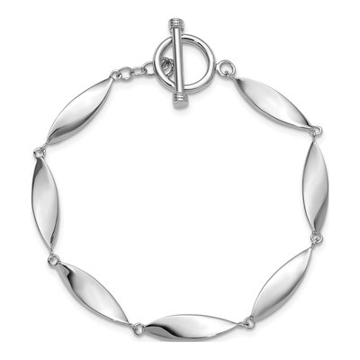 Sterling Silver Twisted Oval Toggle Bracelet – view 5