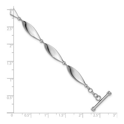 Sterling Silver Twisted Oval Toggle Bracelet – view 6