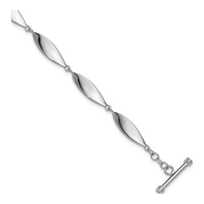 Sterling Silver Twisted Oval Toggle Bracelet