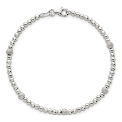 Sterling Silver Beaded Station Bracelet – view 5