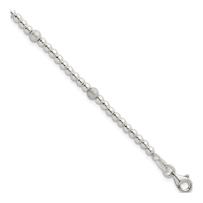 Sterling Silver Beaded Station Bracelet