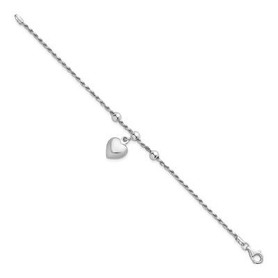 Sterling Silver Puffed Heart Bracelet – view 3