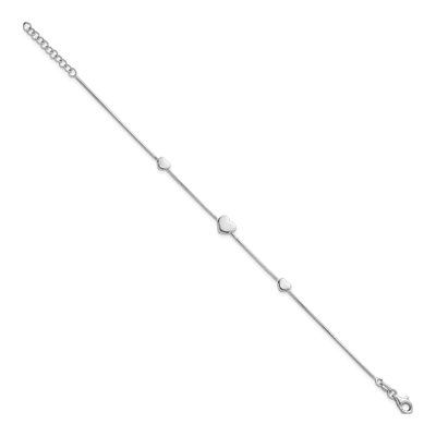 Sterling Silver Three Hearts Bracelet – view 3