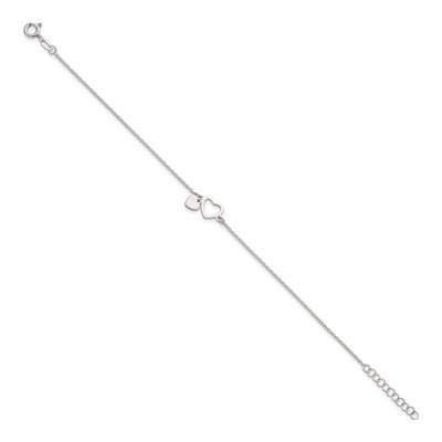 Sterling Silver Double Heart Bracelet – view 3