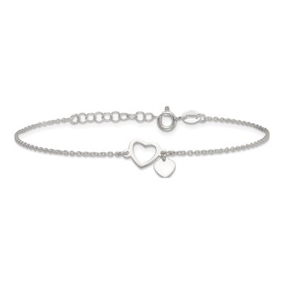 Sterling Silver Double Heart Bracelet – view 4