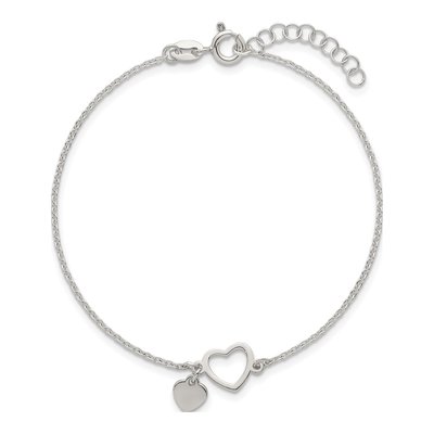 Sterling Silver Double Heart Bracelet – view 5