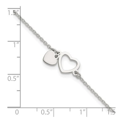 Sterling Silver Double Heart Bracelet – view 6