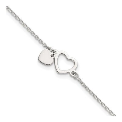 Sterling Silver Double Heart Bracelet