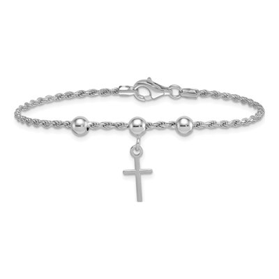 Sterling Silver Cross Dangle Bracelet – view 4