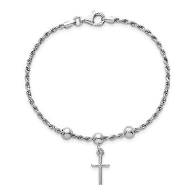 Sterling Silver Cross Dangle Bracelet – view 5