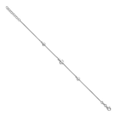 Sterling Silver Three Cross Bracelet – view 3